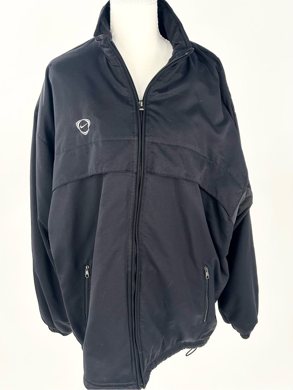 Nike Men's XL Black Full Zip Athietic Jacket Swoosh Zip Pockets